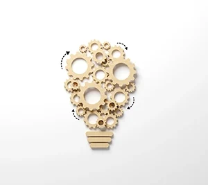 Business efficiency light bulb cog concept